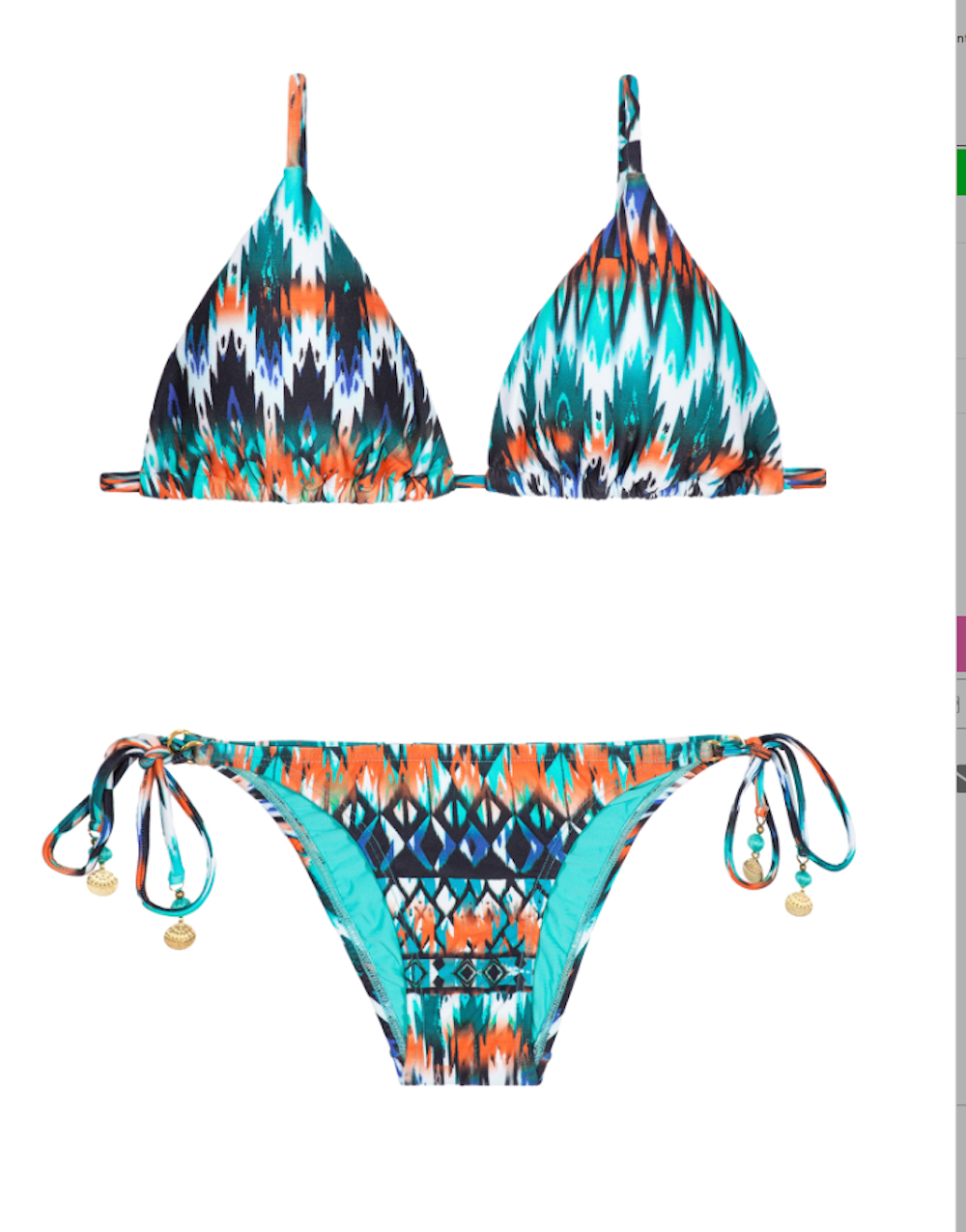 New String Europe Tie Side Bikini Bottom in Ikat