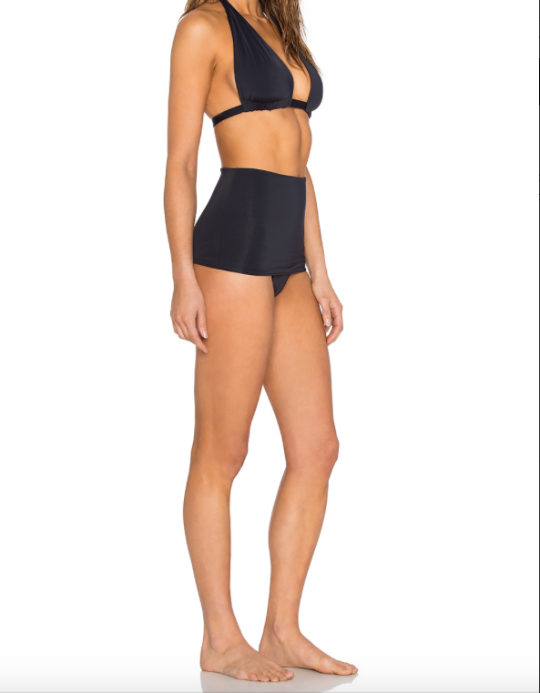 Twisted Maxi Halter Bikini Top in Black