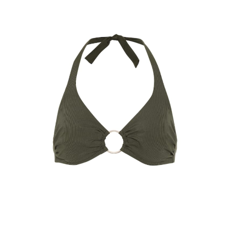 Brussels Underwire Bikini Top in Olive Ribbed