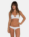 Jessi Cut Out Top in White by Tavik Swimwear