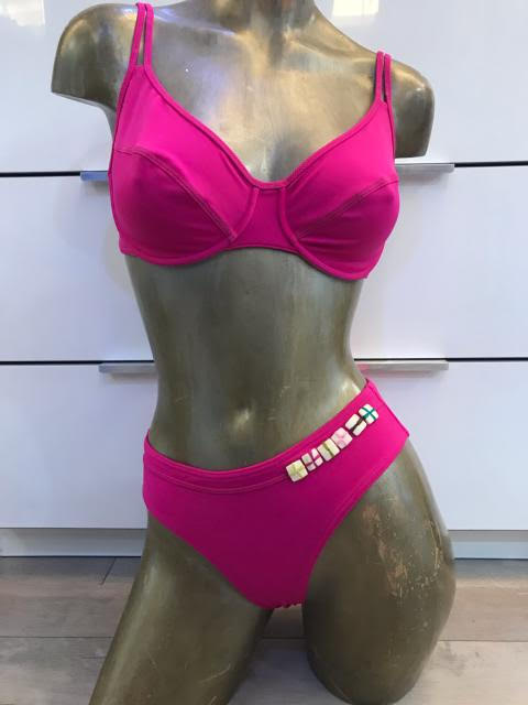 Fuchsia Scoop Detail Bikini Bottom