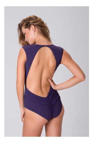 Heather High Neck One Piece in Purple