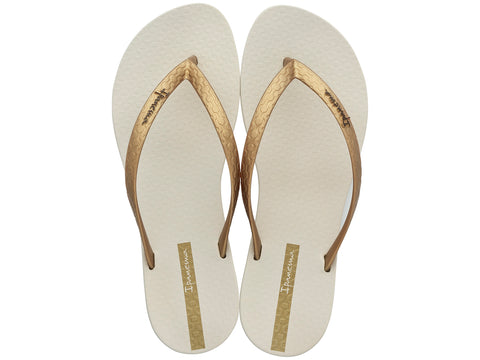Wave Essence Flip Flop in Beige / Gold