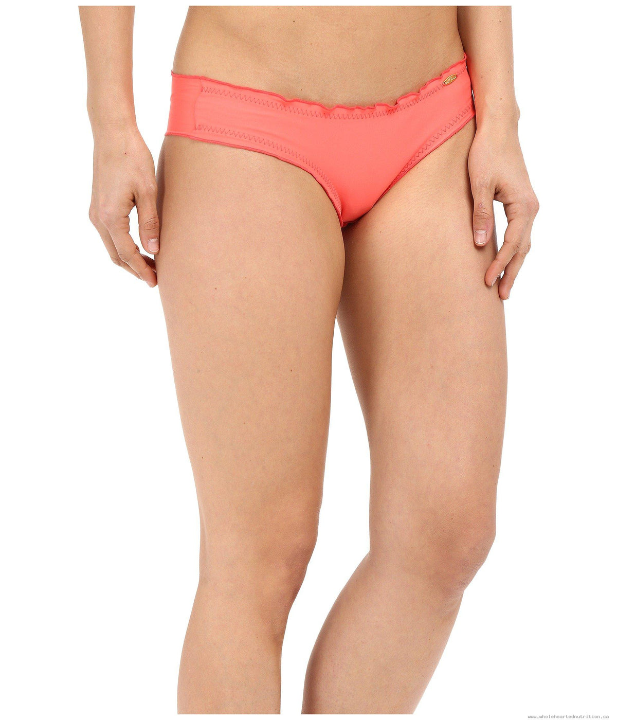 Cosita Buena Wavey Bikini Bottom in Coral