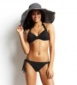 Goddess Padded Halter Bikini Top in Black