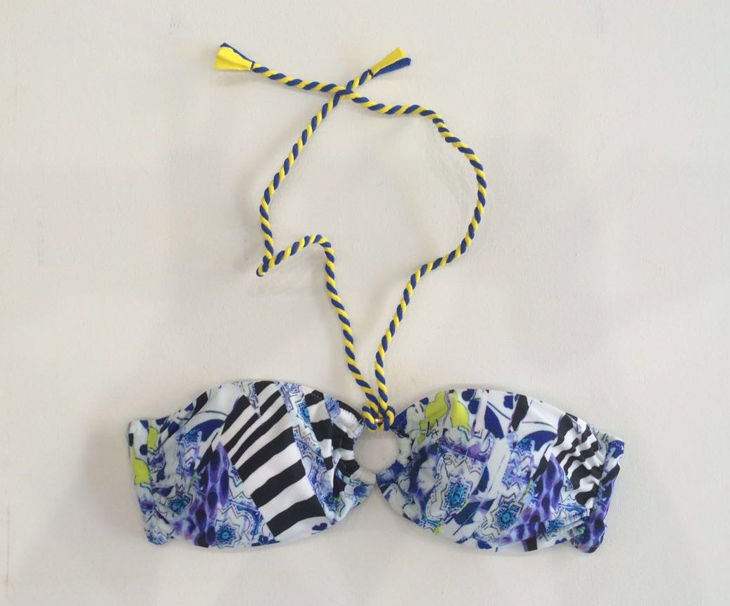 Zebra Tie Side Bottom in Blue Flower