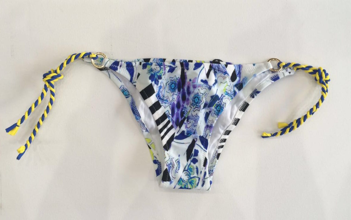Zebra Triangle Top in Blue Flower